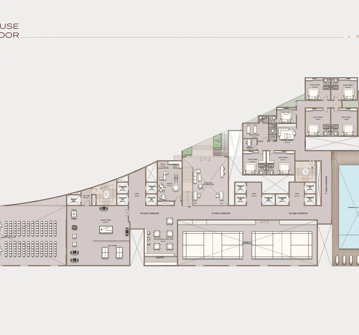 Clubhouse first floor plan at Sri Tirumala Legacy