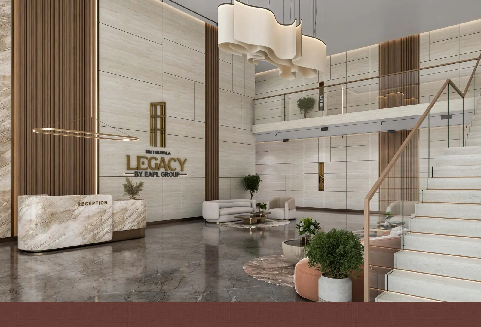Entrance lobby at Sri Tirumala Legacy